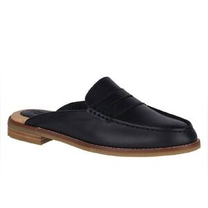 Sperry Women’s Seaport Mules Black Leather Size 8